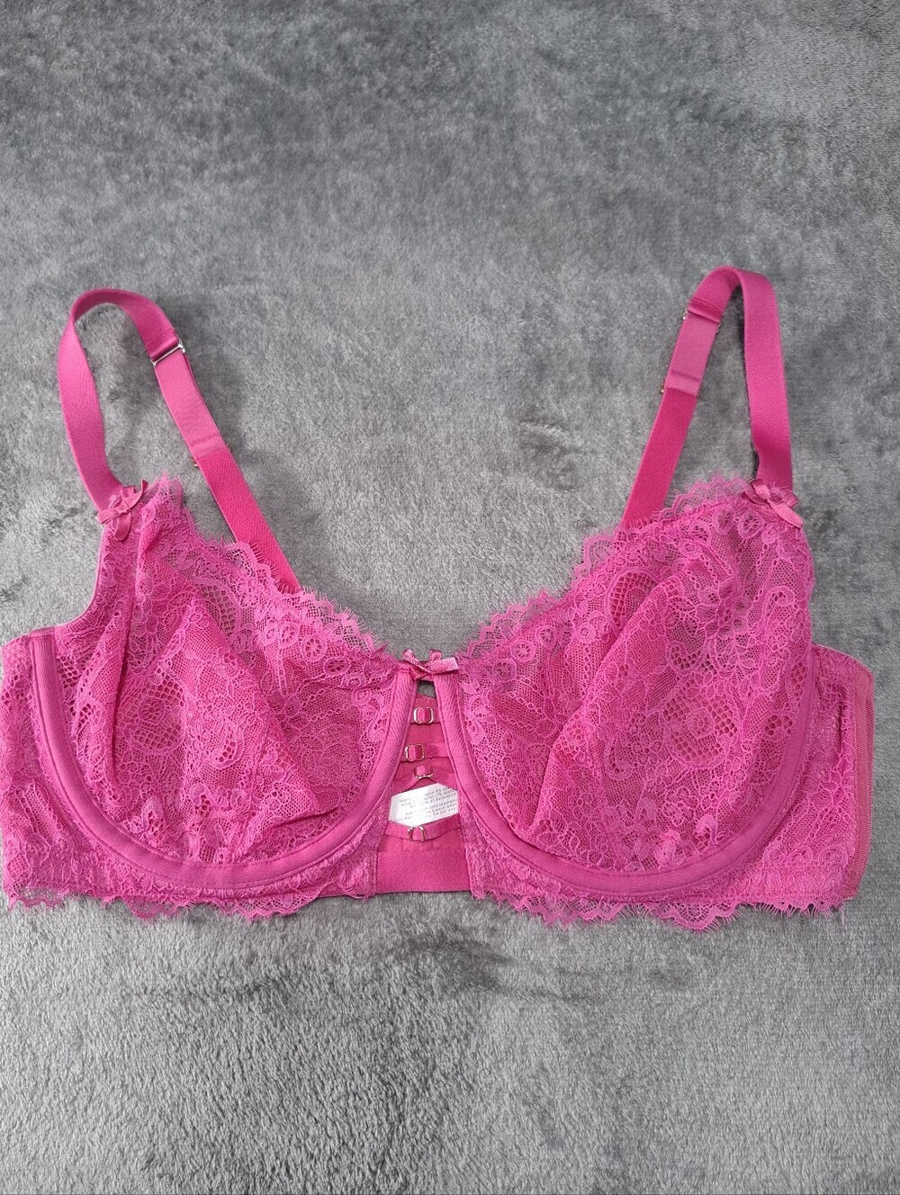 Cacique 42DD Bra Pink Unlined Curvy Balconette Underwire Back Closure
